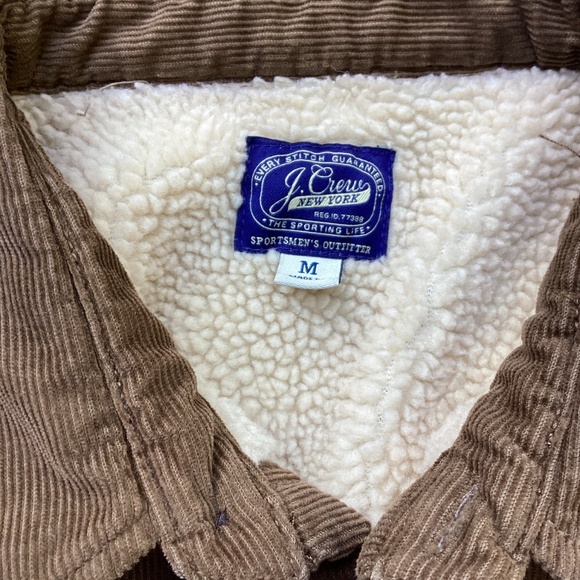 Excellent J.Crew Mens Corduroy Sherpa Lined Jacket Size M - Picture 4 of 12